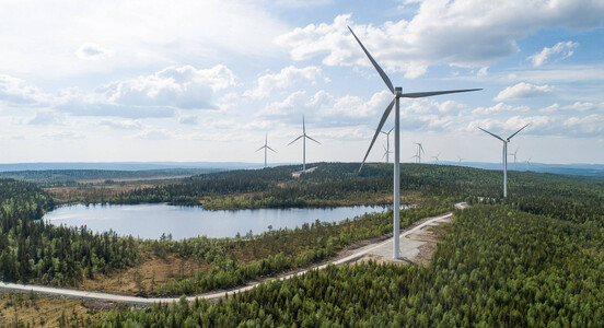 Solbergin tuulivoimapuisto Pohjois-Ruotsissa