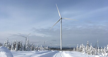 wind power winter landscape